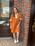 Autumn Aura Dress: Rust Brown