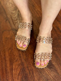 Magnet Sandals: Clear/Gold
