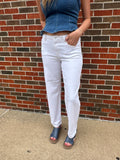 Willow Baby Barrel Jeans: White Denim