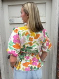 Spring Blossoms Top: Cream