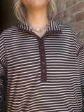 Striped Situation Top: Dark Mocha