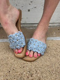 Spring Fever Sandals: Light Blue