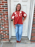 Harvest Bloom Blouse: Burnt Orange