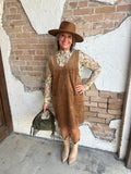 Casual Corduroy Dress: Camel
