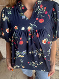 Best In Bloom Top: Navy