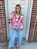 Uptown Swirl Top: Hot Pink