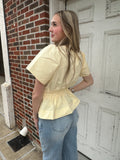 Full Of Flare Top: Butter Yellow