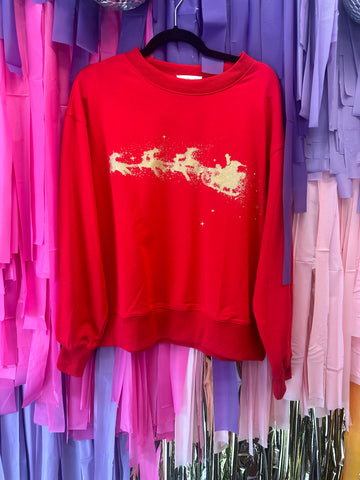 Santa’s Flight Sweatshirt: Red