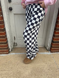 Checkered Loose Pants: Black/White