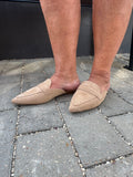 Mischief Mules: Camel Faux Suede