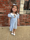 Ritzy Little Rabbit Collar Dress: Blue
