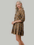 Talk About Charm Dress: Brown