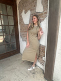 No Plans Needed Midi Dress: Khaki