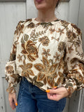 Fireside Florals Blouse: Sand Multi