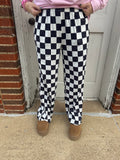 Checkered Loose Pants: Black/White