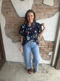 Best In Bloom Top: Navy