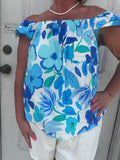 Ocean Petals Blouse: Blue Multi
