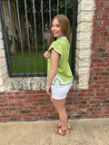 Abstract Allure Top :Lime