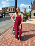 Berry Sweet Jumpsuit: Burgundy