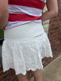 Free Falling Mini Skirt: White
