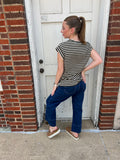 Sunday Stripes Top: Olive/Ivory