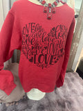 Love Sweatshirt: Red