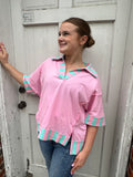Relaxed And Ready Top: Pink Combo