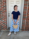 Polka Dot Pull-on Pants: Blue Navy