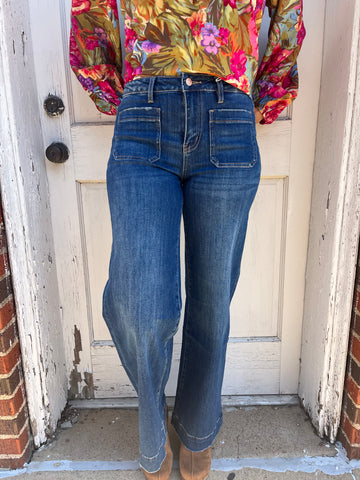 Prestige Wide Leg Denim: Dark Wash