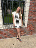 Classic Contrast Dress: Cream/Black