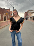 Girly Girl Blouse: Black