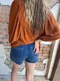 Reba Denim Shorts: Dark Wash