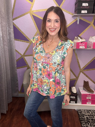 Live Fully Floral Top: Multi