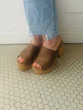 Bada Bing Platform Heels: Brown Distressed