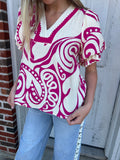 Uptown Swirl Top: Hot Pink
