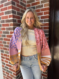 Wild Streak Cardigan: Pink Multi