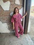 On Repeat Striped Set: Pink/Brown