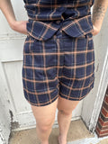 Plaid Behavior Shorts: Navy Combo
