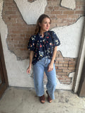 Best In Bloom Top: Navy