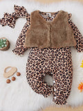 Romper & Fur Vest Kids: Leopard