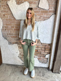 Around Town Acid Washed Denim: Olive