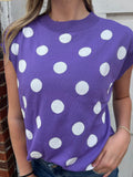 Tailgate Chic Sweater Vest: Lavender/ White