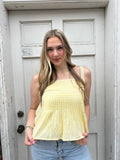 Posey Pleated Tank: Lemon Water