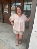 Olive Bloom Top: Pink/Olive