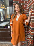 Autumn Aura Dress: Rust Brown