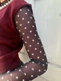 Hail Mary Mesh Polka Dot Top: Black