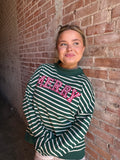 Merry Little Holiday Pullover: Hunter Green