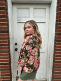 Autumn Bloom Top: Olive Multi