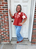 Harvest Bloom Blouse: Burnt Orange