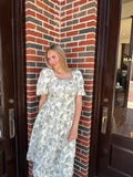 Coastal Escape Dress: White/ Sage